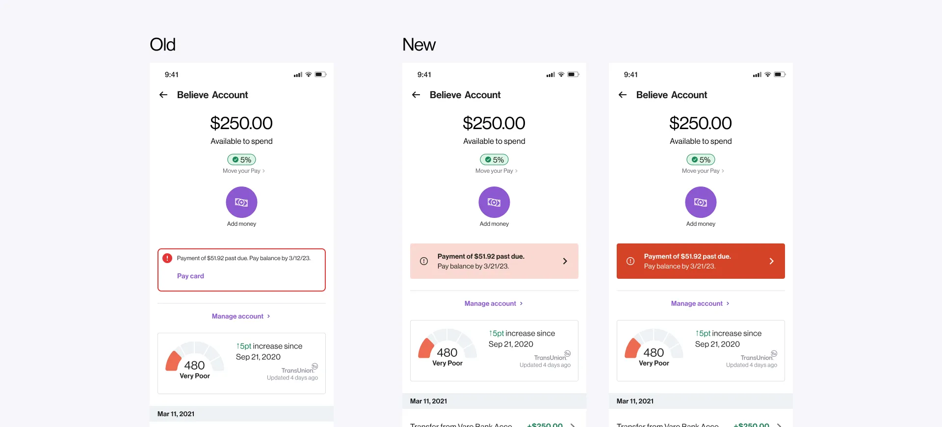 Inline Alert in-product, mobile
