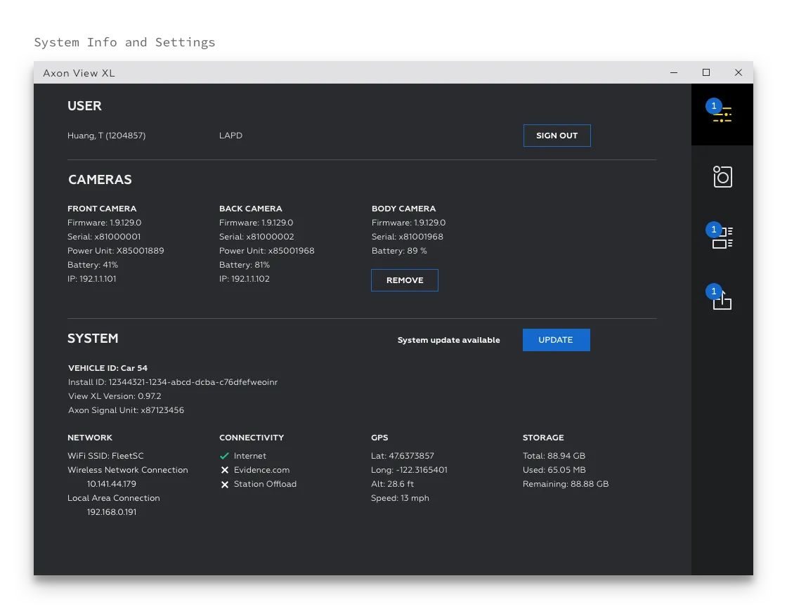 System Info Settings