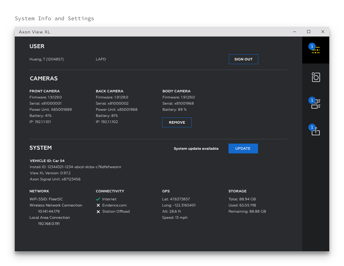 System Info Settings