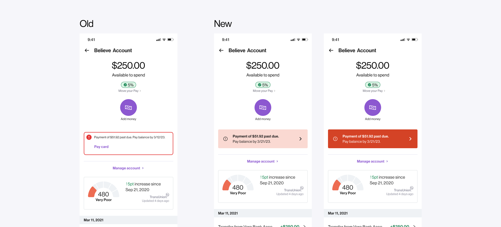 Inline Alert in-product, mobile